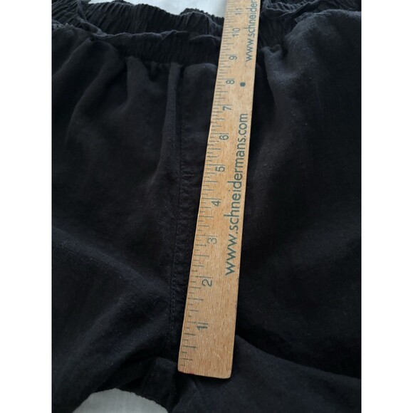 Briggs Linen Blend Wide Leg Pants Size M Black Beachy Lagenlook Boho Festival - Picture 11 of 16